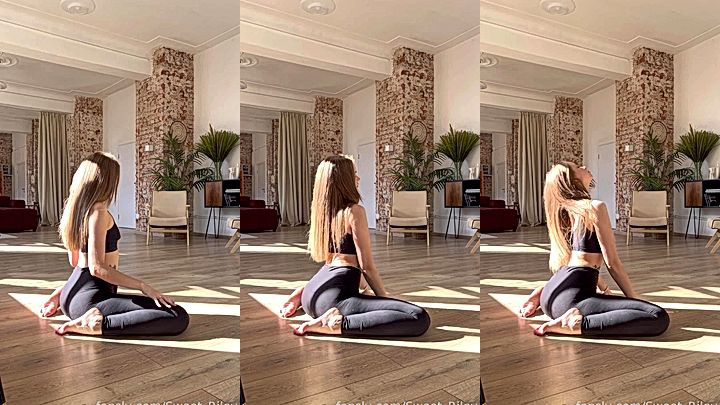 Baby Riley teasing her perfect butt in her yoga pants