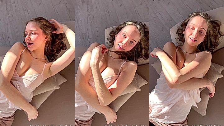 teen beauty Baby Riley teasing her sexy body in the sun