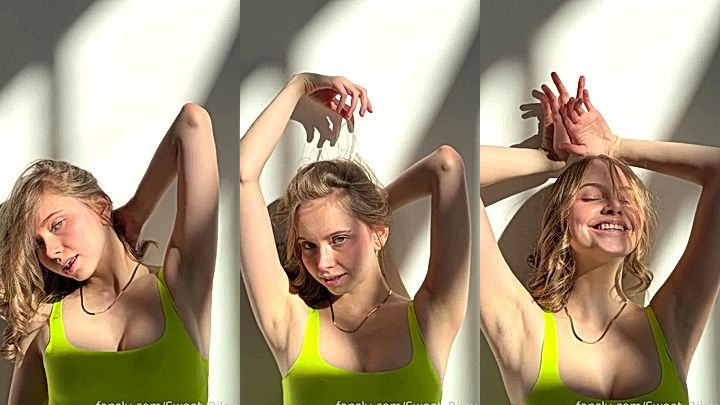 blonde teen Baby Riley enjoying the sun
