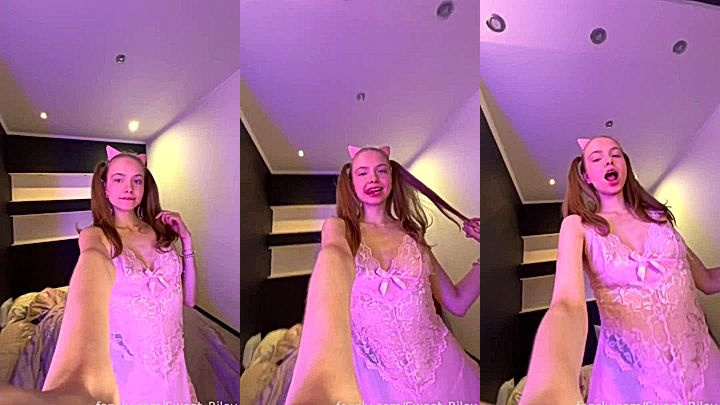 sexy girl Baby Riley dancing in her see-through night gown