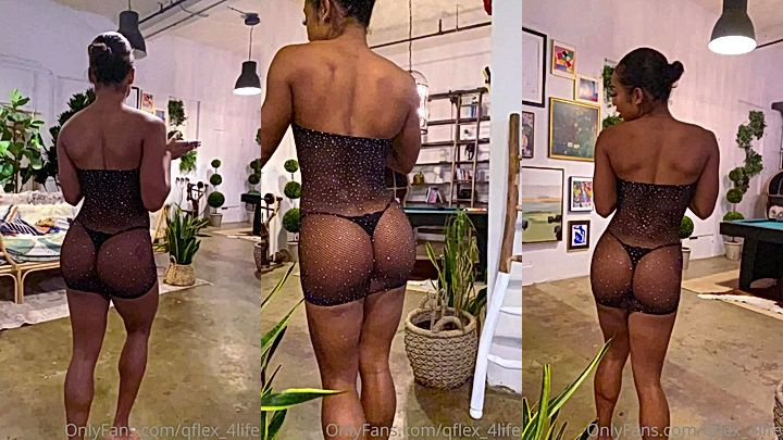 Qimmah Russo showing off her big booty in her see-through dress