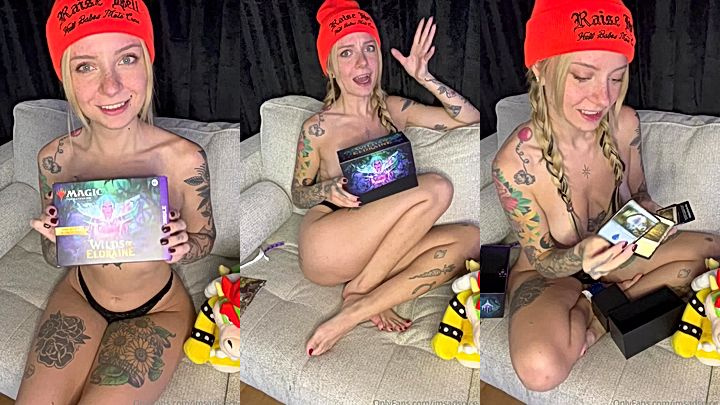 sexy girl Imsadspice naked tcg cards opening video leaked