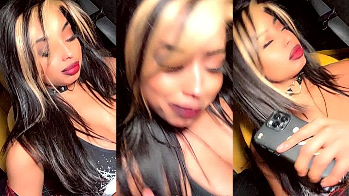 sexy babe Qimmah Russo perky tits car tease