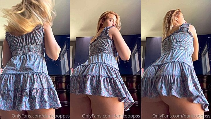 hot blonde Danicooppss showing off her big booty under her dress
