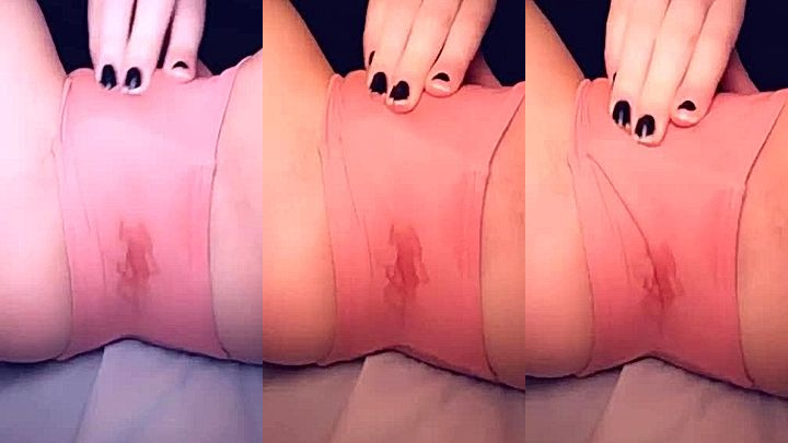 cute girl Strawbeariemilkk masturbating through her wet panties