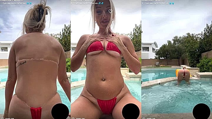 Charlotte Parkes big booty tease live stream pool party