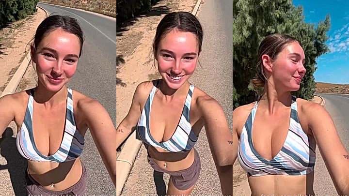 Australian girl Ellaalexandraxo showing off her beautiful tits in public