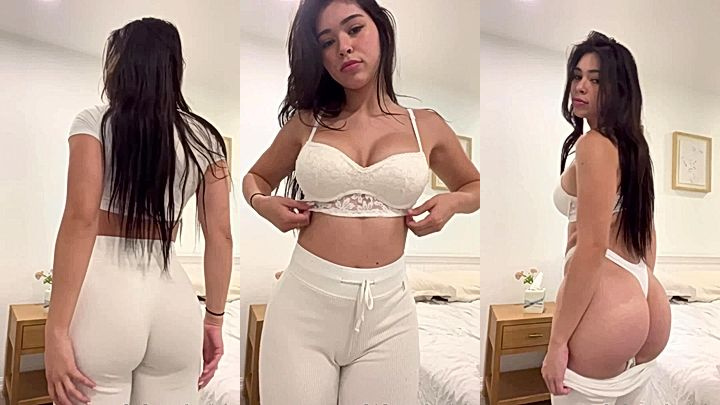 sexy girl Aishah Sofey showign off her white lingerie video leaked