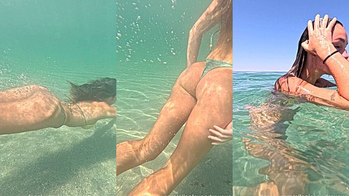 Australian babe Ellaalexandraxo swimming in her sexy bikini