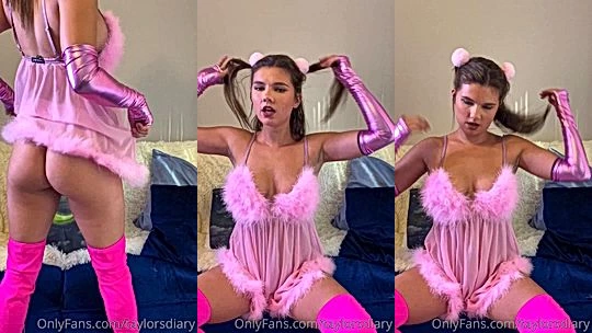Dare Taylor teasing in her pink night gown