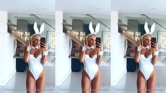 hot bunny babe Lauren Dascalo showing off her white bodysuit