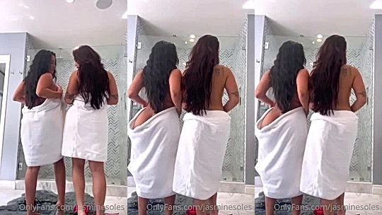 Marie Madore two sexy babes teasing in the bathroom
