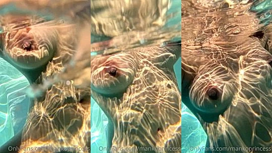 Mankoprincess naked body tease in the pool