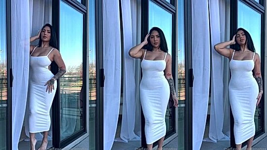 Marie Madore teasing her hot thicc body in her tight dress