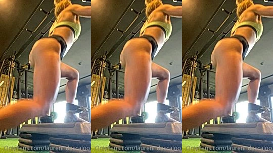 Lauren Dascalo working her fit thighs at the gym