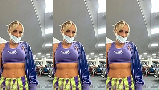 Lauren Dascalo teasing her fit body at the airport