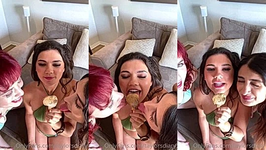 Dare Taylor couple of naked bff food play