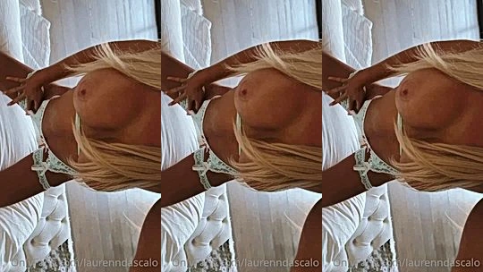 Lauren Dascalo teasing her sexy lingerie topless
