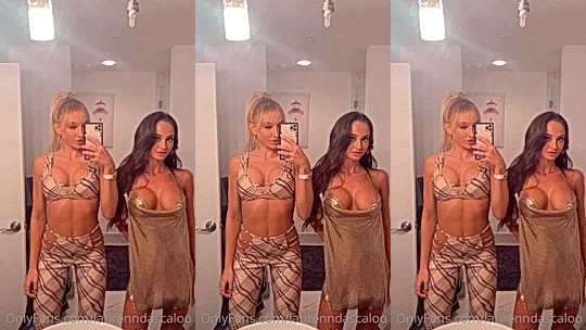Lauren Dascalo two sexy models teasing in the bathroom mirror
