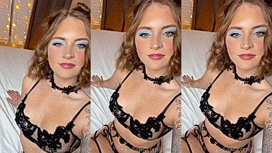 Zoeneli teasing her sexy black lingerie