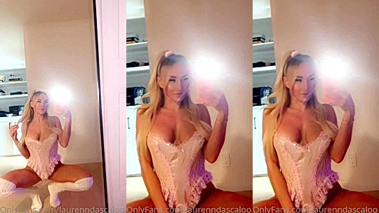 Lauren Dascalo teasing her hot outfit in the mirror