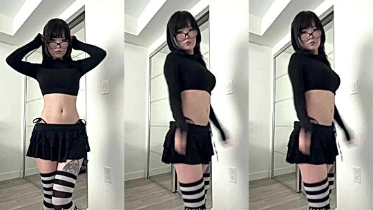 Dystorra teasing her short skirt and socks