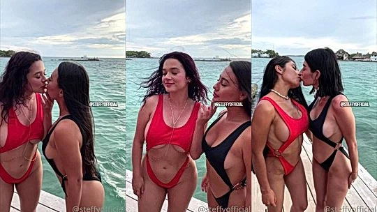 Steffy moreno group of thicc models teasing in the ocean