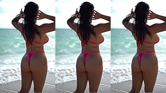 Marie Madore getting naked by tbe public beach video leaked