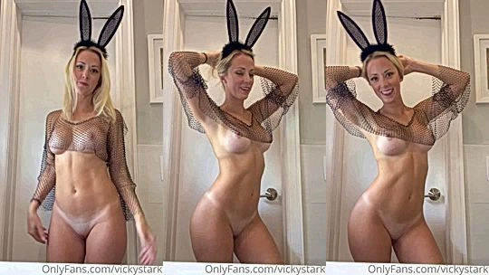 sexy blonde babe Vicky Stark teasing her sexy bunny suit video leaked