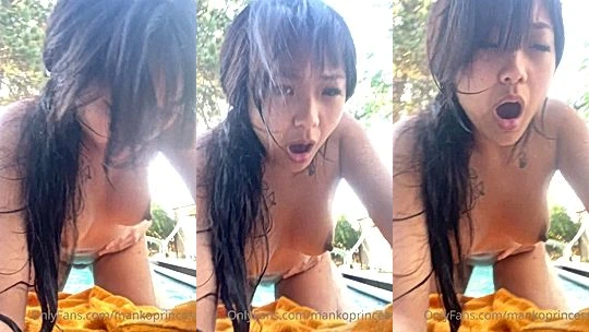 Mankoprincess doggystyle fucking by the poolside