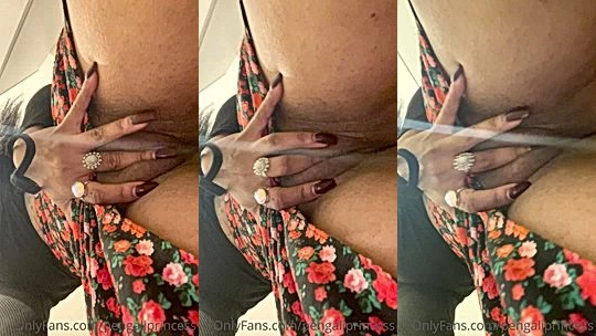 Yasmina Khan pulling her short skirt up and teasing her naked pussy