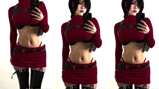 Dystorra showing off her sexy red outfit
