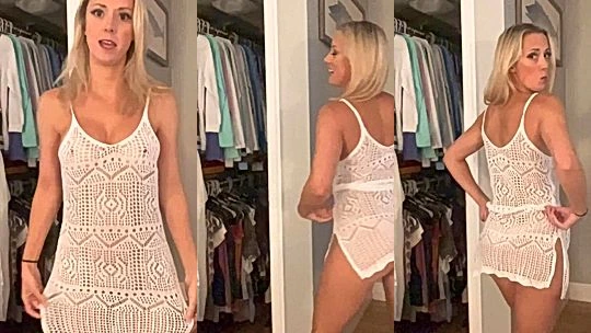 onlyfans babe Vicky Stark teasing her hot body in her see-through dress video leaked