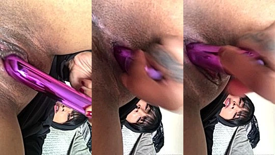 Yasmina Khan red dildo masturbation bottom view