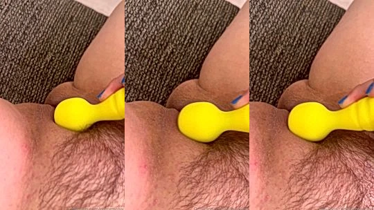 Remy LaCroix wet pussy yellow vibrator masturbation