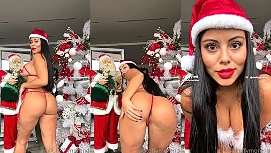 Steffy moreno teasing her big booty during christmas livestream