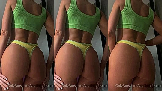Lauren Dascalo teasing her bubble butt in her yellow panties video leaked