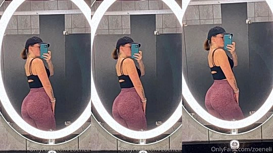 Zoeneli teasing her big booty in the bathroom mirror