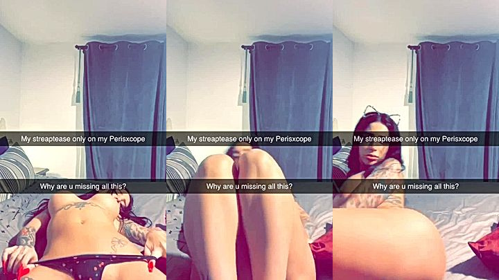 Alex Mucci teasing her big tits and black panties for her fans