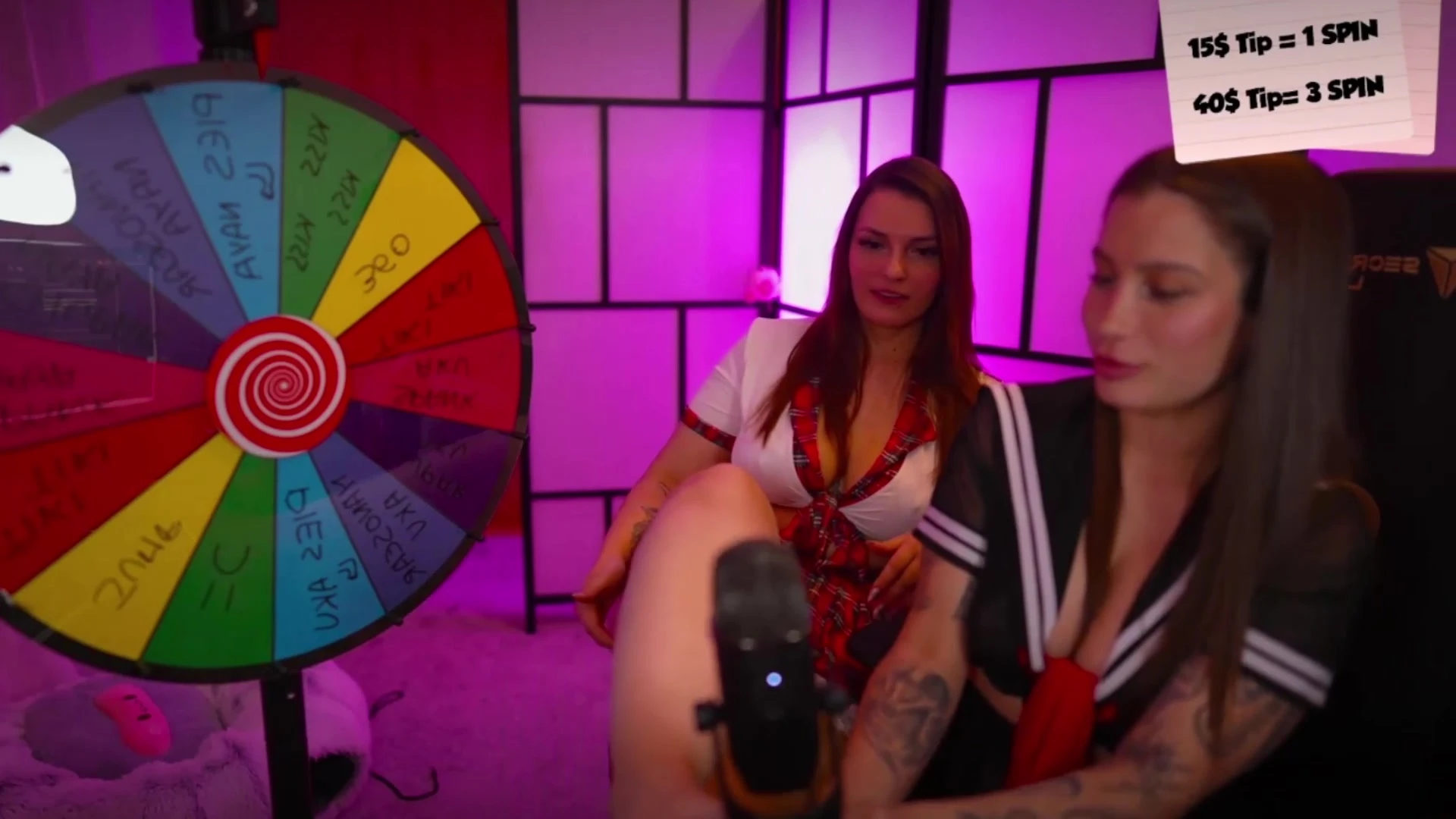 Akumagirl two hot schoolgirls spinning the wheel
