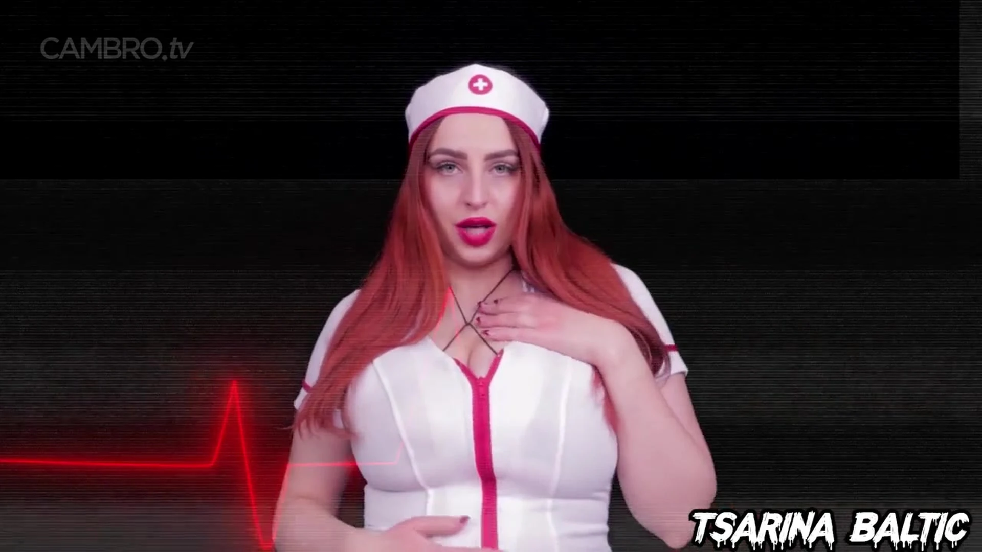 Tsarina Baltic teasing her hot bodyin her nurse cosplay