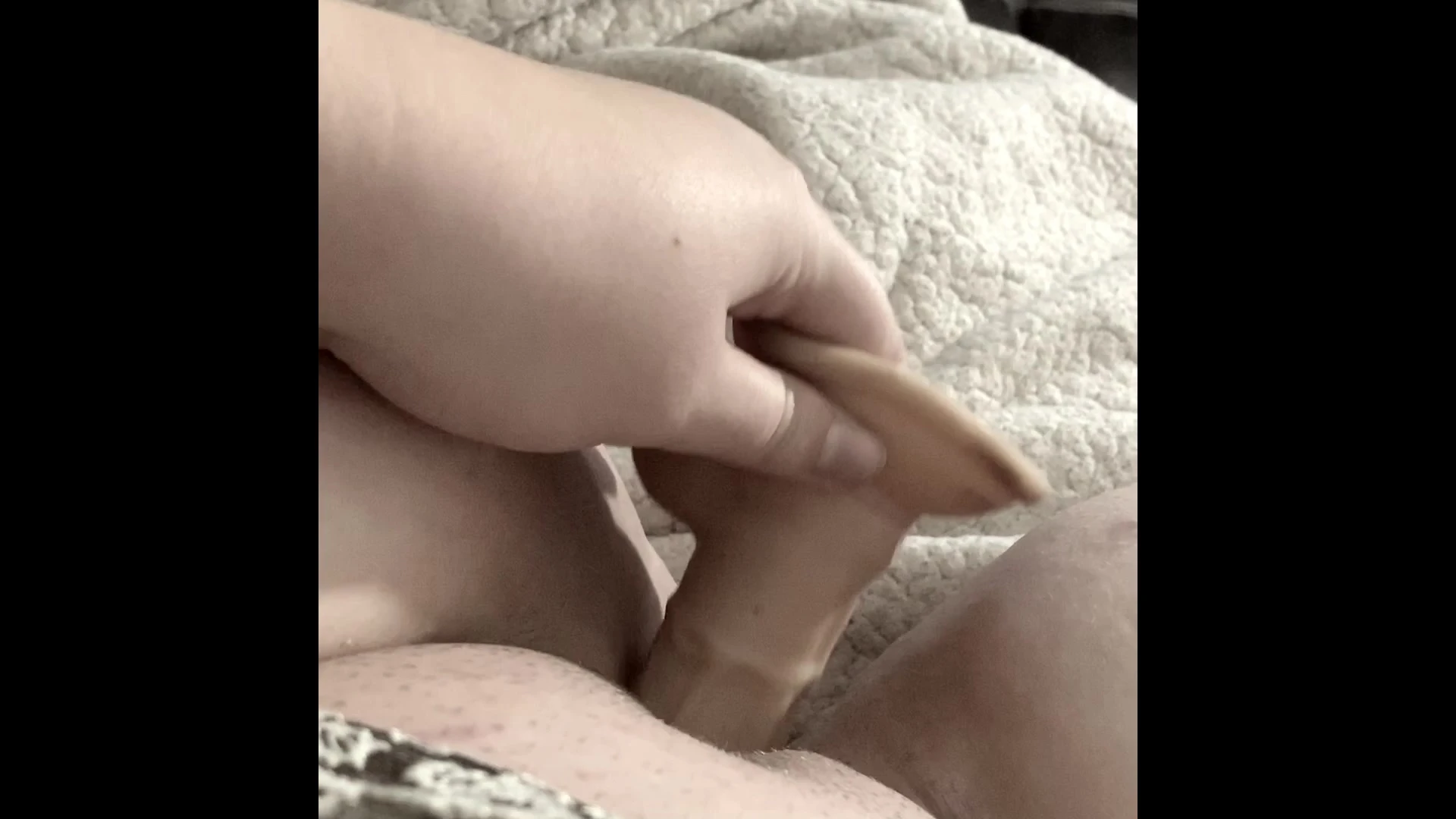 Striderscribe dildo fucking her naked pussy close-up