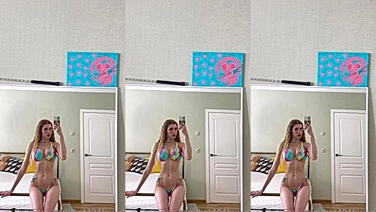 Lilithbrik teasing her sexy bikini in the mirror