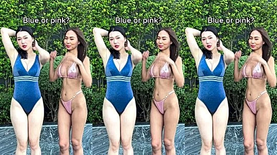 Weijoannana two sexy Asian models bikini tease by the pool
