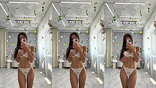Lerabuns playing with her perky tits in her lingerie