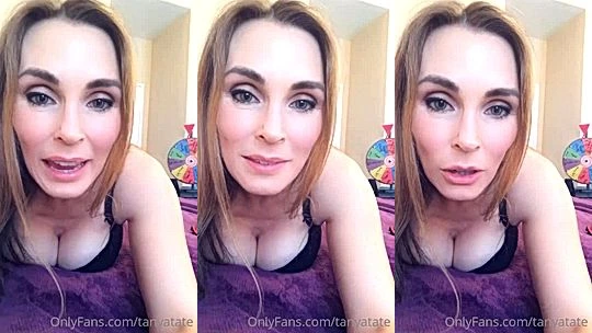 Tanya Tate teasing her big tits during livestream