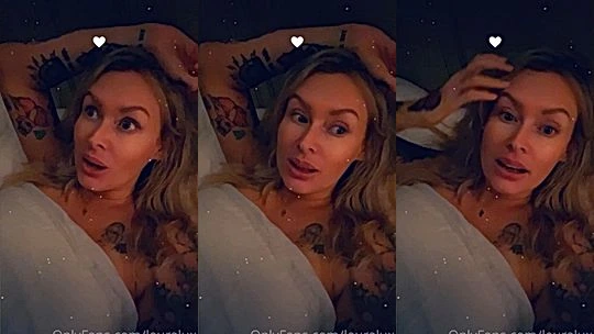 Laura Lux teasing her naked body in the bedsheets