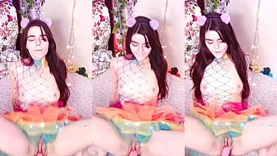 Ashe Maree dildo fishnet masturbation video leaked
