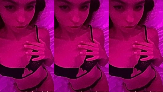 Lerabuns playing with her small tits in her black lingerie