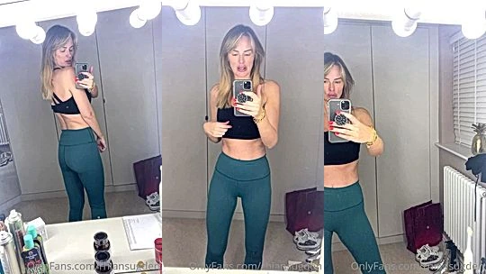 Rhian Sugden teasing her hot body in the mirror
